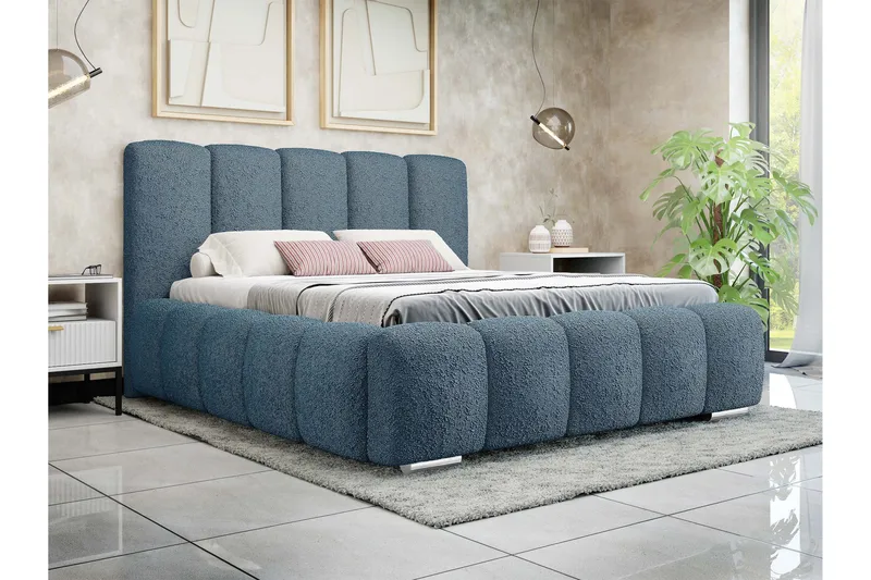 Gioia Oppbevaringsseng 160x200 cm - Blå - Møbler - Senger - Seng med oppbevaring