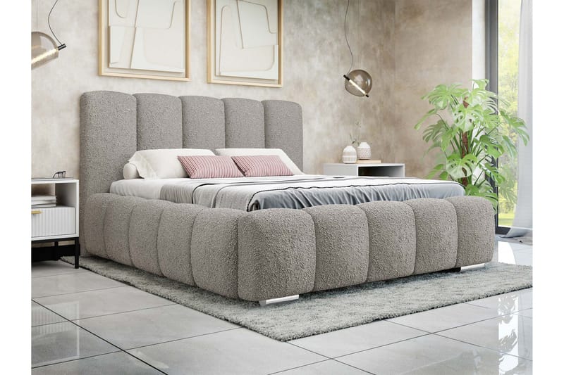 Gioia Oppbevaringsseng 160x200 cm - Grå - Møbler - Senger - Seng med oppbevaring