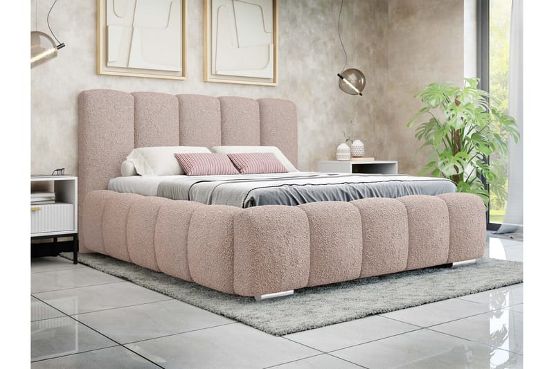Gioia Oppbevaringsseng 160x200 cm - Rosa - Møbler - Senger - Seng med oppbevaring