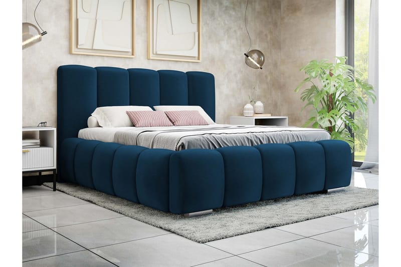 Gioia Oppbevaringsseng 180x200 cm - Blå - Møbler - Senger - Seng med oppbevaring
