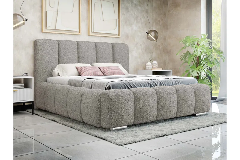 Gioia Oppbevaringsseng 180x200 cm - Grå - Møbler - Senger - Seng med oppbevaring