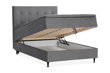 Happy Pluss Sengepakke Oppbevaringsseng 140x200 - Mørkegrå - Møbler - Senger - Komplett sengepakke