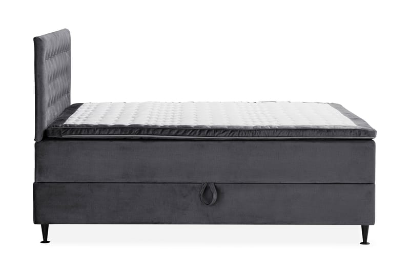 Happy Pluss Sengepakke Oppbevaringsseng 180x200 cm  - Mørkegrå - Komplett sengepakke - Seng med oppbevaring