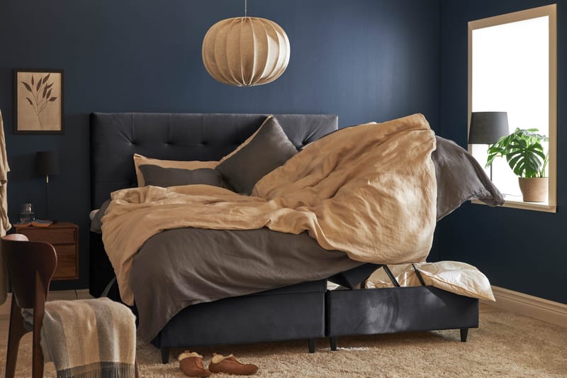 Happy Pluss Sengepakke Oppbevaringsseng 180x200 cm - Mørkegrå - Møbler - Senger - Rammeseng