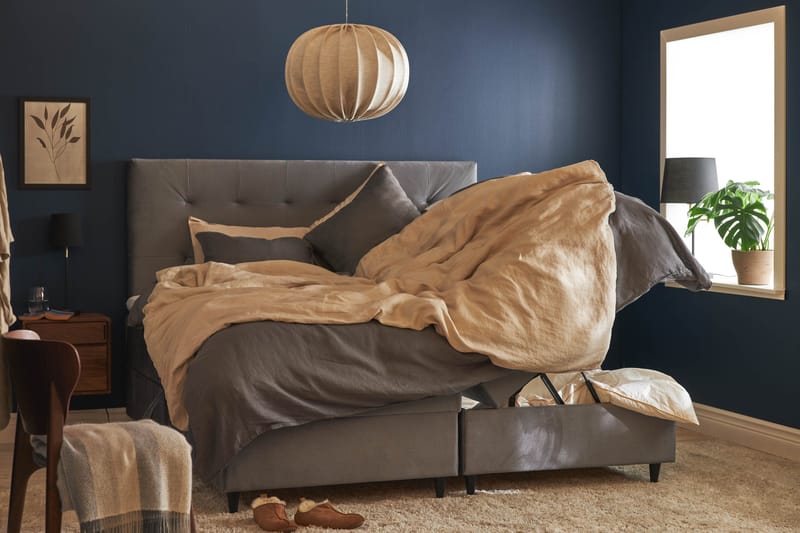 Happy Pluss Sengepakke Oppbevaringsseng 180x200 cm - Grå - Møbler - Senger - Rammeseng