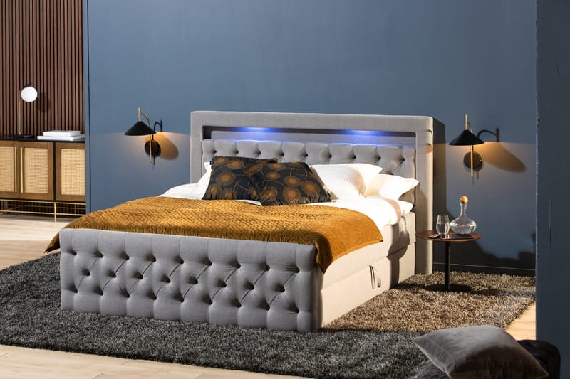 Kontinentalseng Cloud47 Francisco sengepakke Grå Lift-up oppbevaring - Møbler - Senger - Seng med oppbevaring