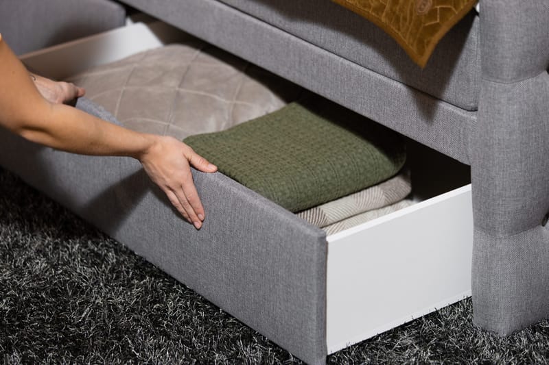 Kontinentalseng Cloud47 Francisco sengepakke Grå Skuffer - Møbler - Senger - Seng med oppbevaring