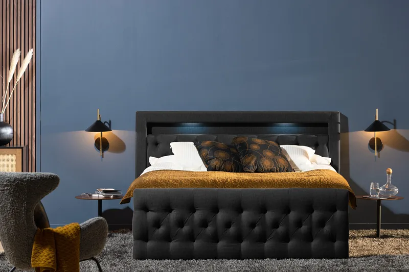 Kontinentalseng Cloud47 Francisco sengepakke Svart Skuffer - Møbler - Senger - Seng med oppbevaring