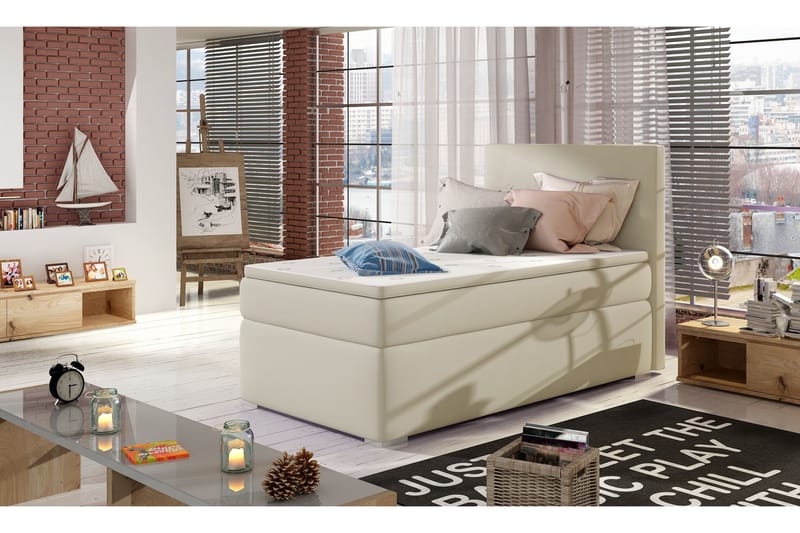 Larrimbe Oppbevaringsseng 90x200 cm Venstre - Beige - Møbler - Senger - Seng med oppbevaring