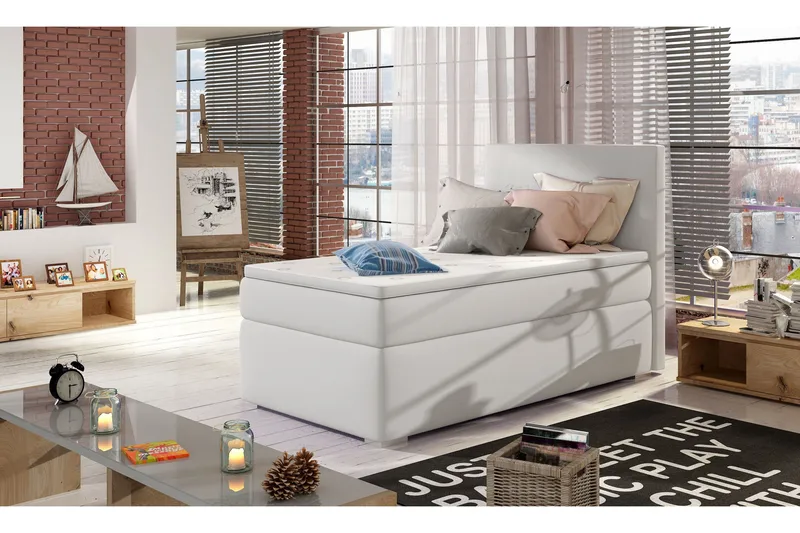 Larrimbe Oppbevaringsseng 90x200 cm Venstre, Hvit