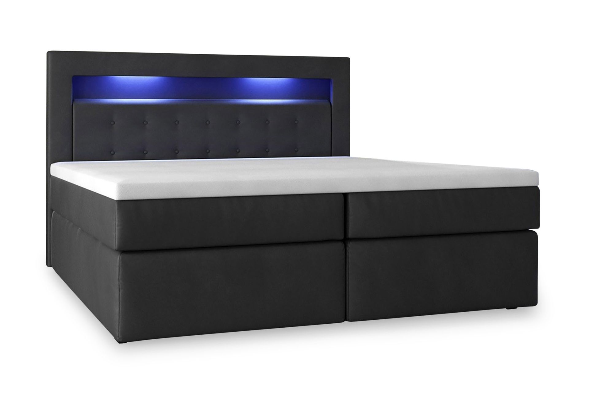 Modena Sengepakke 180x200 med Oppbevaring LED-belysning - Svart