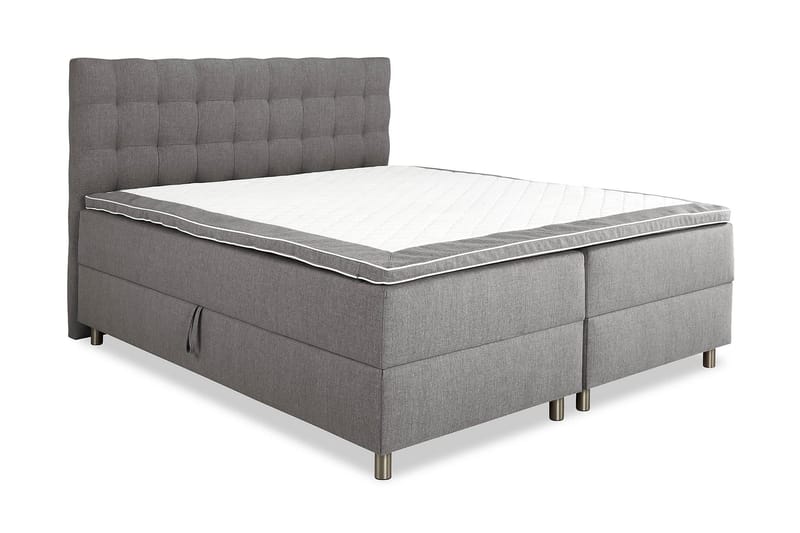 Montana Dobbeltseng med Oppbevaring 160x200 cm - Grå - Møbler - Senger - Komplett sengepakke