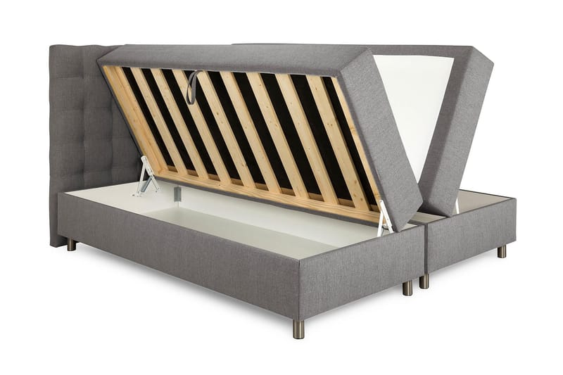 Montana Dobbeltseng med Oppbevaring 160x200 cm - Grå - Møbler - Senger - Komplett sengepakke