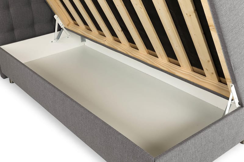 Montana Dobbeltseng med Oppbevaring 160x200 cm - Grå - Møbler - Senger - Komplett sengepakke