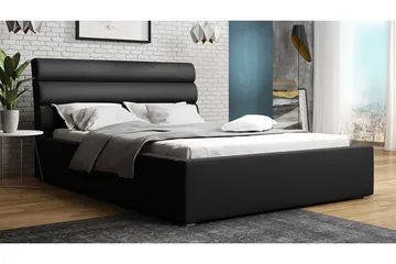 Moon Seng med Oppbevaring 223x160x100 cm - Svart/Grå - Møbler - Senger - Seng med oppbevaring