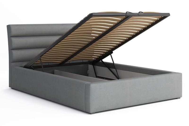 Moon Seng med Oppbevaring 223x160x100 cm - Svart/Grå - Møbler - Senger - Seng med oppbevaring