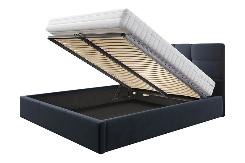 Nieres Oppbevaringsseng 160x200 cm - Grå - Møbler - Senger - Seng med oppbevaring