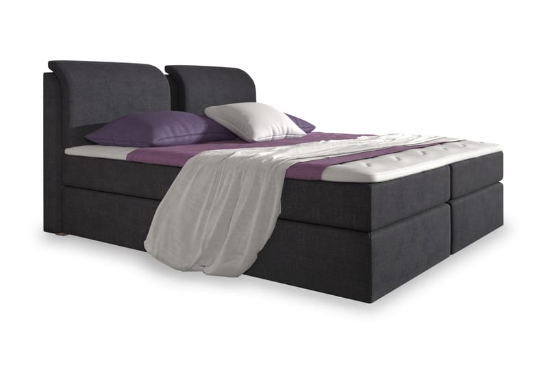 Owen Komplett Box Bed 180x200 Svart - Komplett sengepakke - Seng med oppbevaring - Dobbeltsenger