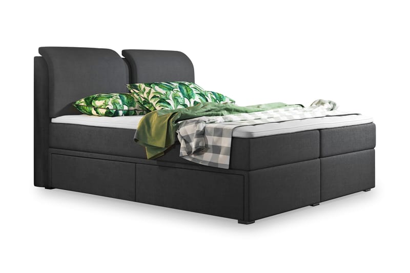 Owen Oppbevaringsseng 160x200 Svart - Møbler - Senger - Seng med oppbevaring