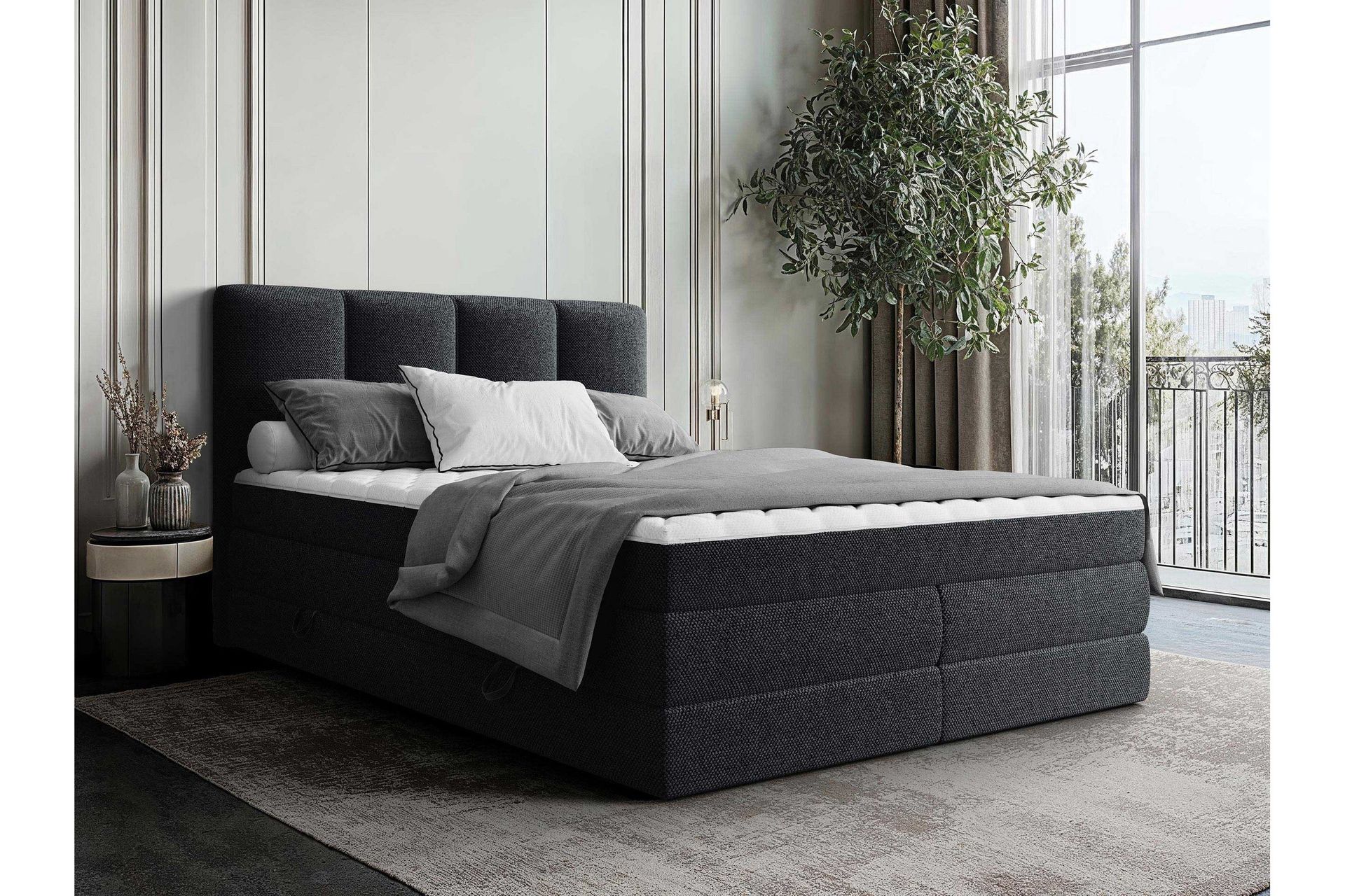 Pinta Oppbevaringsseng 160x200 cm - Brun/Sort