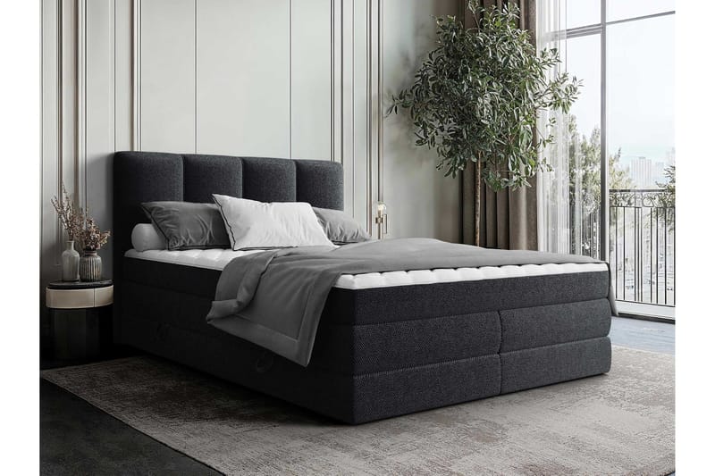 Pinta Oppbevaringsseng 180x200 cm - Grå - Møbler - Senger - Seng med oppbevaring