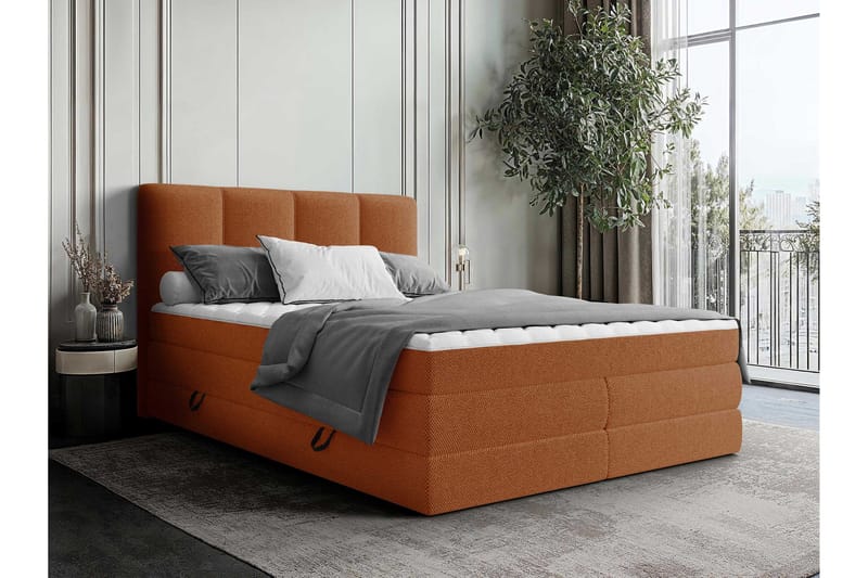 Pinta Oppbevaringsseng 180x200 cm - Oransje - Møbler - Senger - Seng med oppbevaring