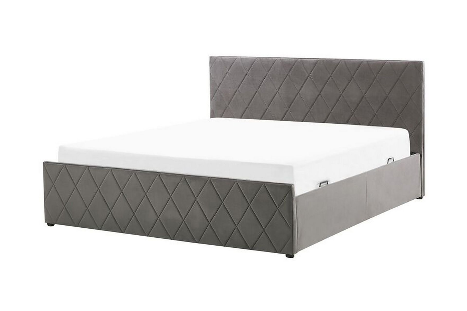 Rochefort Oppbevaringsseng 140x200 cm - Fløyel/Grå - Møbler - Senger - Seng med oppbevaring