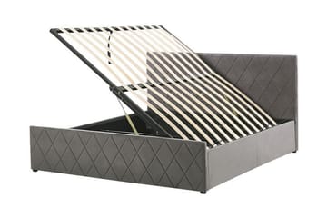 Rochefort Oppbevaringsseng 140x200 cm - Fløyel/Grå - Møbler - Senger - Seng med oppbevaring