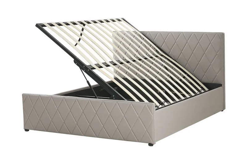 Rochefort Oppbevaringsseng 140x200 cm - Kunstlær/Grå - Møbler - Senger - Seng med oppbevaring