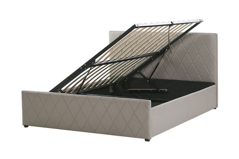 Rochefort Oppbevaringsseng 140x200 cm - Kunstlær/Grå - Møbler - Senger - Seng med oppbevaring
