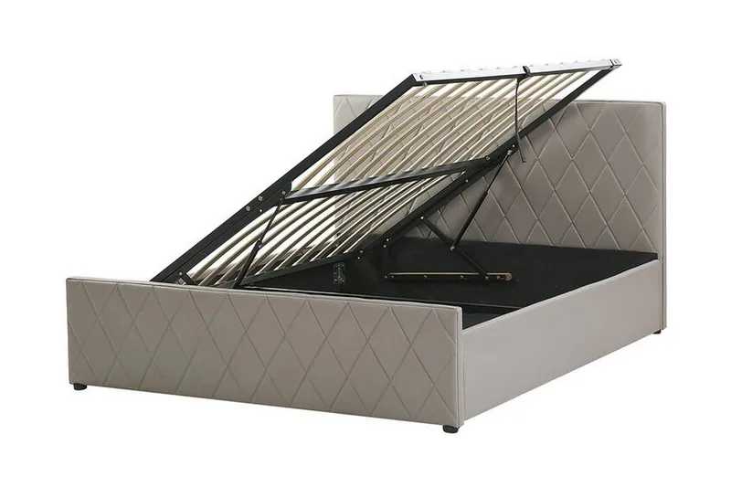 Rochefort Oppbevaringsseng 140x200 cm - Kunstlær/Grå - Møbler - Senger - Seng med oppbevaring