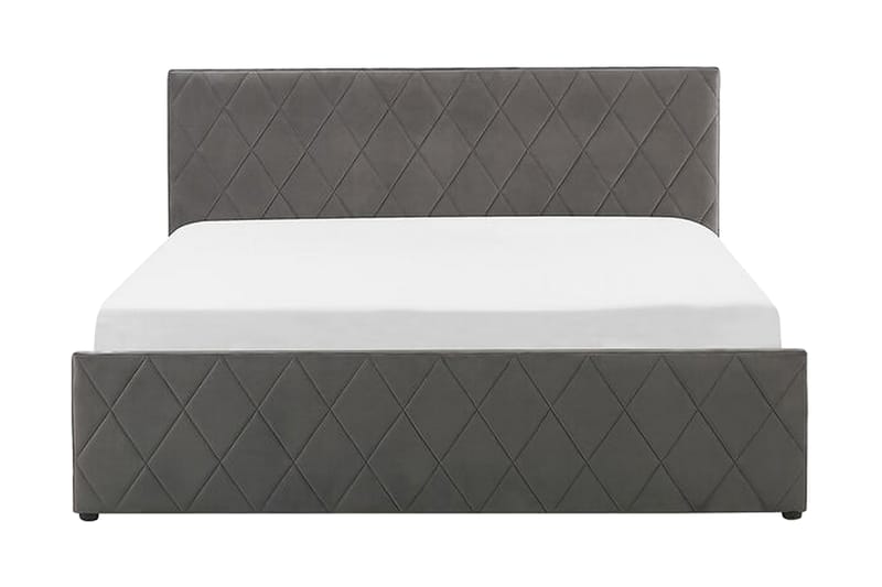 Rochefort Oppbevaringsseng 160x200 cm - Fløyel/Grå - Møbler - Senger - Seng med oppbevaring