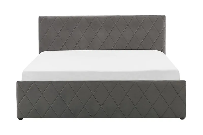 Rochefort Oppbevaringsseng 160x200 cm, Fløyel/Grå