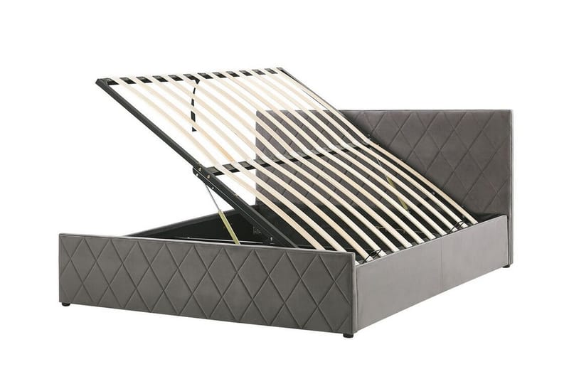 Rochefort Oppbevaringsseng 180x200 cm - Fløyel/Grå - Møbler - Senger - Seng med oppbevaring