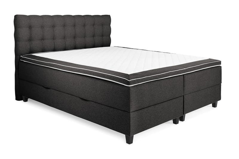 Royal Seng 180x200 med Oppbevaring - Mørkegrå - Komplett sengepakke - Kontinentalsenger