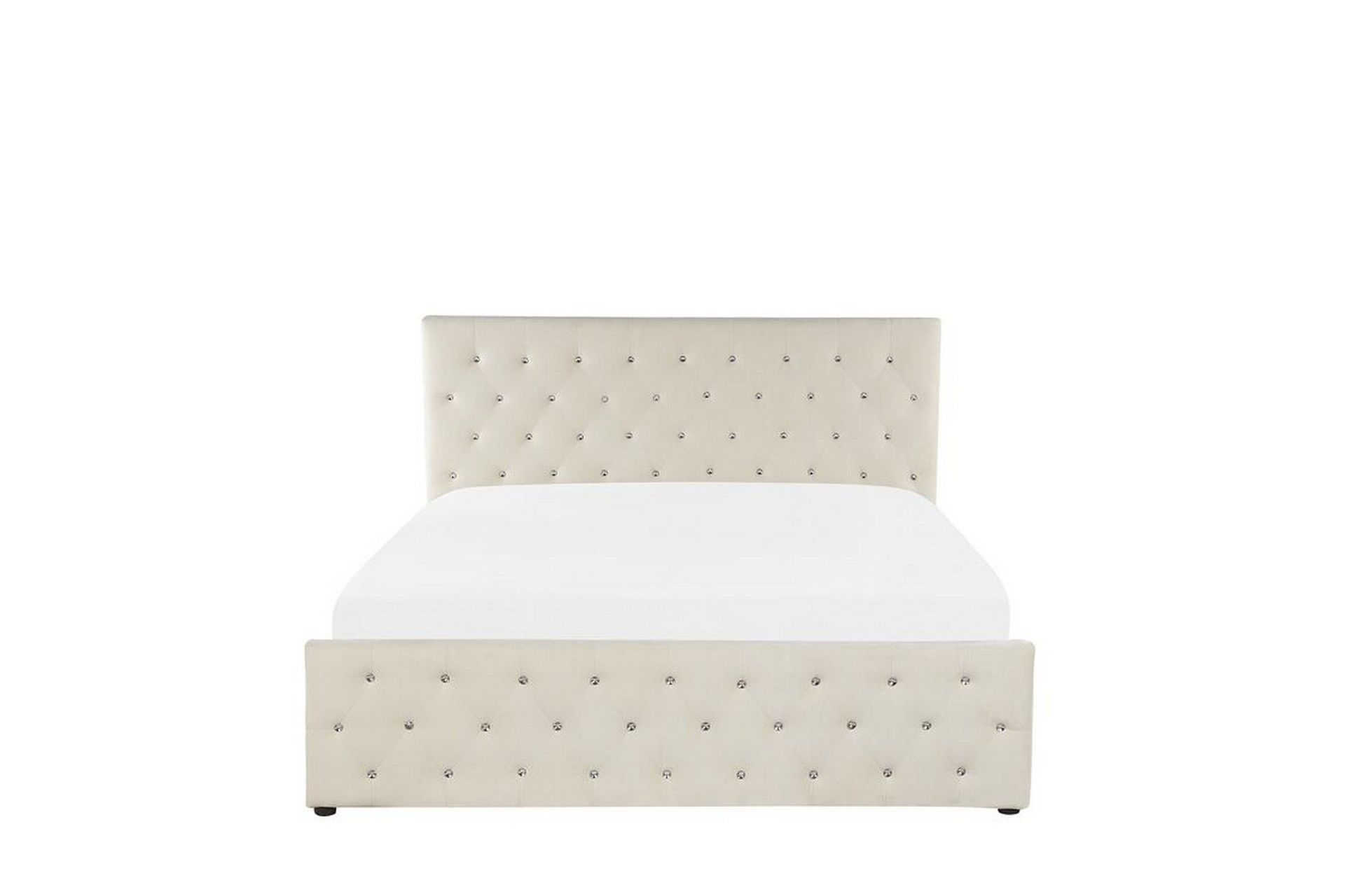 Saleux Oppbevaringsseng 140x200 cm - Fløyel/Beige