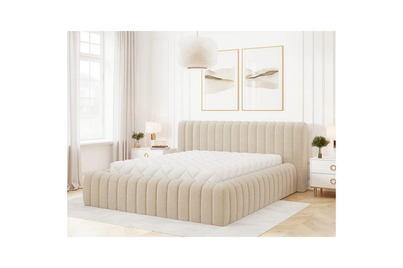 Sängram & Sängstomme Eltap Beige 160x200 37 - Møbler - Senger - Seng med oppbevaring