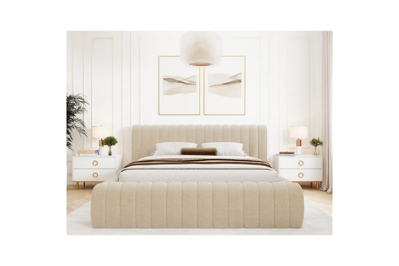 Sängram & Sängstomme Eltap Beige 160x200 37 - Møbler - Senger - Seng med oppbevaring