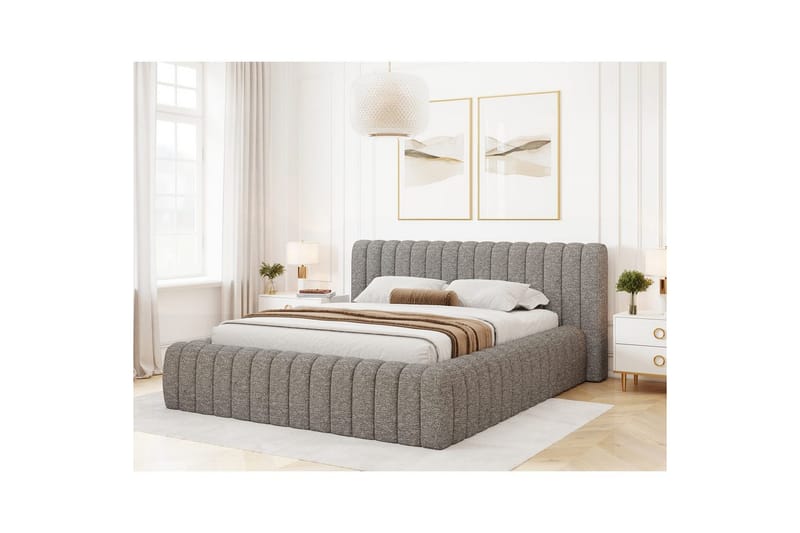 Sängram & Sängstomme Eltap Grå 160x200 DEL - Møbler - Senger - Seng med oppbevaring