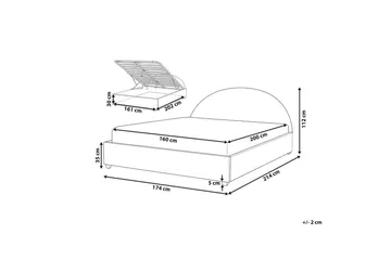 Sängram Ljusbeige 160x200 - Møbler - Senger - Seng med oppbevaring