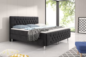 Velluto Komplett Sengepakke 160x200 - Svart - Møbler - Senger - Komplett sengepakke