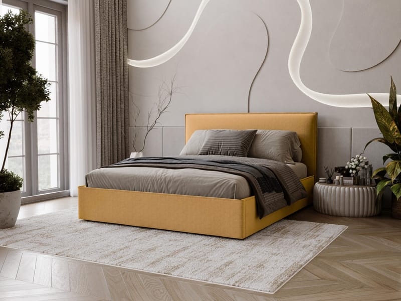 sengeramme BIANCO Grant 9 180 x 200 cm - sennepsgul - Møbler - Senger - Sengeramme & sengestamme