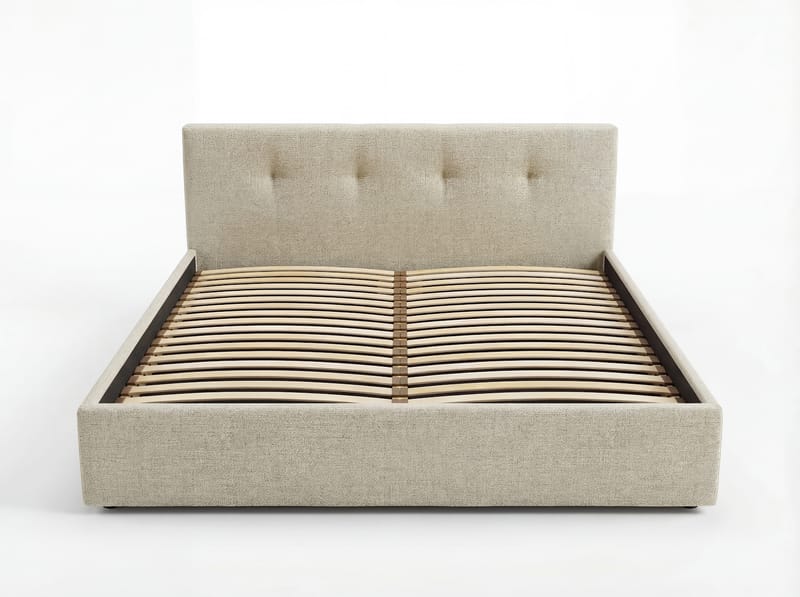 Sengeramme Deylinor 180x200 cm med løfteoppbevaring - beige - Møbler - Senger - Sengeramme & sengestamme