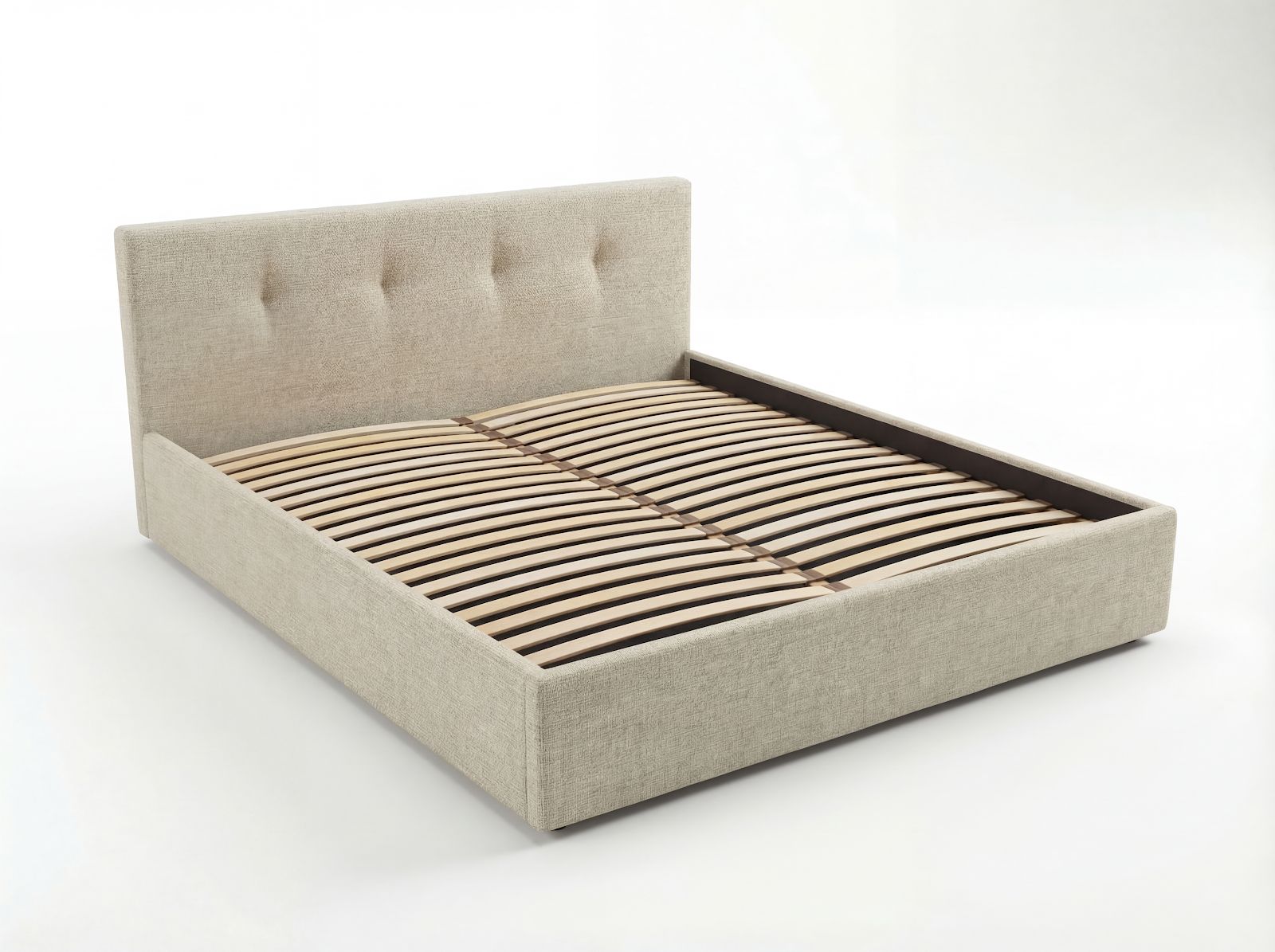 Sengeramme Deylinor 180x200 cm med løfteoppbevaring - beige