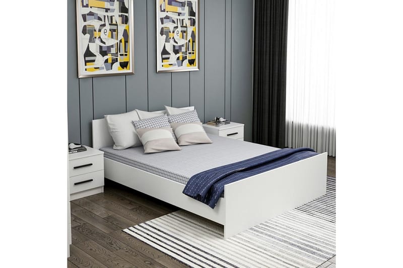 Sengeramme Fruitland Sengestamme Hvit - 165 x 72 x 204 cm - Møbler - Senger - Sengeramme & sengestamme