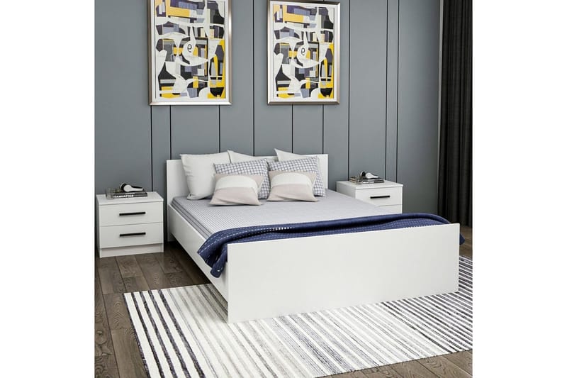 Sengeramme Fruitland Sengestamme Hvit - 165 x 72 x 204 cm - Møbler - Senger - Sengeramme & sengestamme