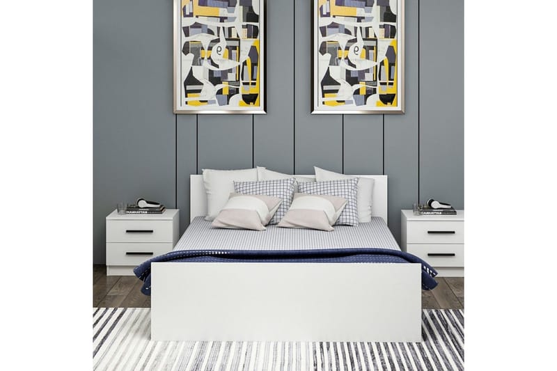 Sengeramme Fruitland Sengestamme Hvit - 165 x 72 x 204 cm - Møbler - Senger - Sengeramme & sengestamme