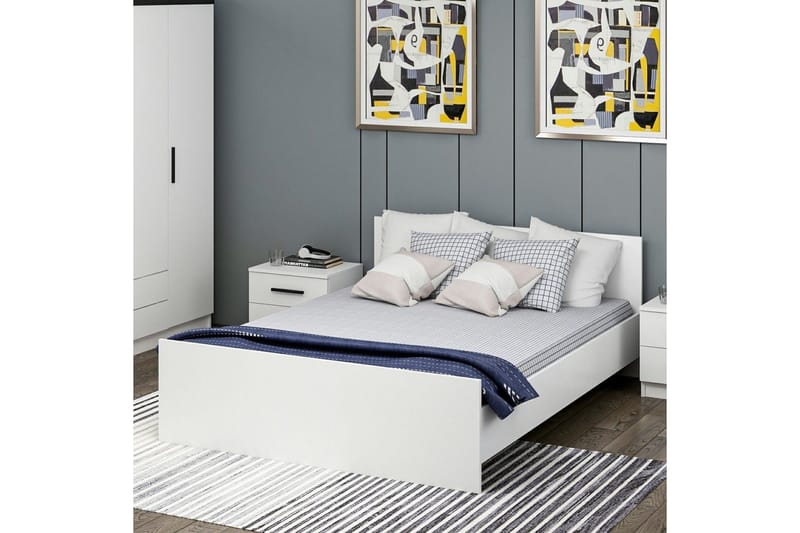 Sengeramme Fruitland Sengestamme Hvit - 165 x 72 x 204 cm - Møbler - Senger - Sengeramme & sengestamme