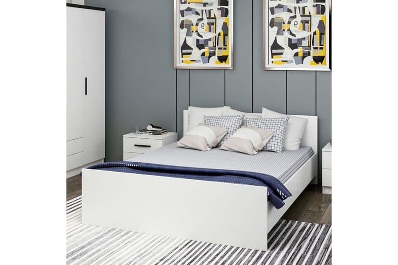 Sengeramme Fruitland Sengestamme Hvit - 165 x 72 x 204 cm - Møbler - Senger - Sengeramme & sengestamme