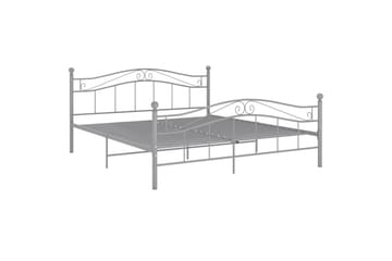 Sengeramme grå metall 160x200 cm - Grå - Møbler - Senger - Sengeramme & sengestamme